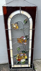 lot 10 image: Beautiful Piece of Floral Designed Stained Glass