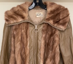 lot 49 image: Vintage Fur and Leather Coat  Jacket by Kish Furs of Omaha
