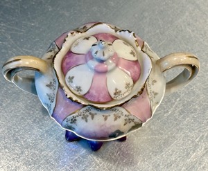lot 30 image: Antique RS Prussia Double Handled Sugar Dish