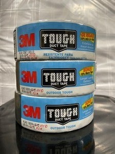 lot 49 image: 3 Rolls 3M Outdoor Tough Black Duct Tape