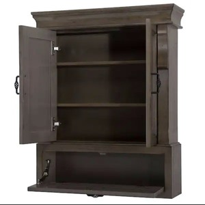 lot 20 image: New Bathroom Storage Wall Cabinet in Distressed Grey