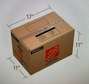 lot 82 image: New Home Depot Small Moving Box with Handles - Approx 30 boxes