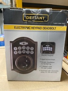 lot 115 image: New Defiant Castle Aged Bronze Single Cylinder Electronic Keypad Deadbolt