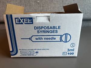 26101 EXEL Disposable syringes With Needle 3ml (box of 100)