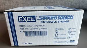 27105 3mL EXEL Secure Touch Disposable Syringe with safety needle (box of 50)