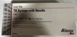 Luer Slip TB Syringe with Needle 1 mL