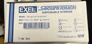 Exel Secure Touch 3ml Disposable Syringe with safety needle