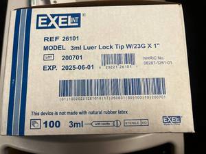 Exel Disposable Syringes with needle 3ml