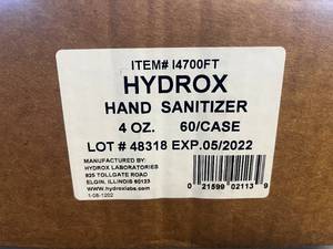 Case of Hydrox Hand sanitizer