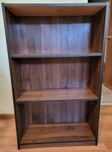 lot 166 image: Small bookcase Height 40 14 inches, Width 24 12 inches, Depth 9 12 inches (Back board has a tears)