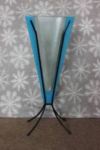 lot 46 image: Glass vase with metal stand