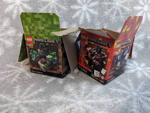 lot 40 image: Minecraft lego micro world 21102, and Minecraft lego Micro world The Nether 21106