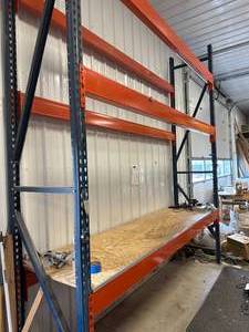 lot 15 image: Pallet Racking Workbench  (12 Ft Tall, 10ft Beams 6 Inch Beams Heavy Duty 3x3 Uprights)