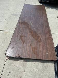 lot 77 image: 8 Foot Tall Table with Folding Legs