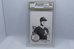 lot 20 image: Mark McGwire Rookie 1985 Chong Modesto As No. 17 Correct Spelling MintGrading.com Graded 10 Gem Mt