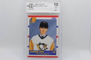 lot 19 image: Jaromir Jagr Rookie 1990-91 Score No. 428 Beckett Graded 10 Mint or Better