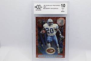 lot 21 image: Barry Sanders 1999 Donruss Preferred No. 38 Beckett Graded 10 Mint or Better