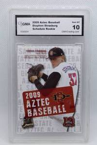 lot 23 image: Stephen Strasburg 2009 Schedule Rookie GMA Graded 10 Gem MT