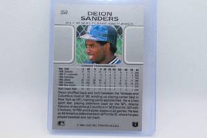 lot 46 image: Deion Sanders Baseball Rookie 1990 Leaf No. 359