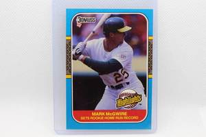 lot 51 image: Mark McGWire Rookie Donruss 87 No. 27 - Sets Rookie Home Run Record