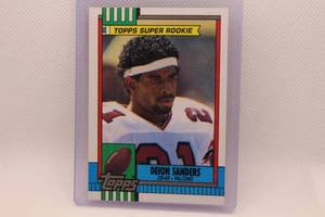 lot 163 image: Deion Sanders 1990 Topps Super Rookie No. 469