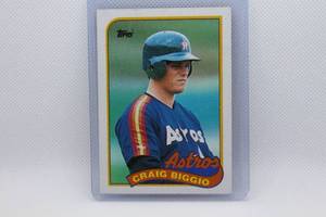 lot 201 image: Craig Biggio Rookie 1989 Topps No. 49