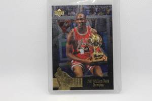 lot 214 image: Michael Jordan 1987 NBA Slam-Dunk Champion Upper Deck No. JC5