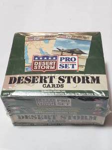lot 2 image: Unopened 1991 Desert Storm Pro Set Trading Cards Box