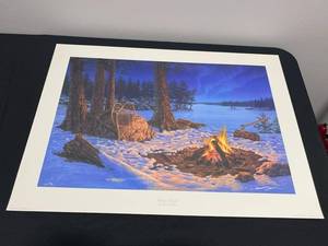 Stunning Darrell Bush Signed Winter Tracks Art Print (PP 1010)