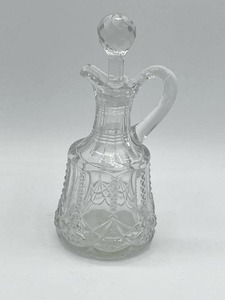 Vintage Glass Cruet with Stopper (7.5 Tall)