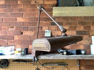 lot 37 image: Vintage Industrial Reticulated Lamp with Mount