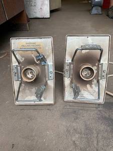lot 51 image: Set of 4 Industrial Light Fixtures mfg. by Homophone