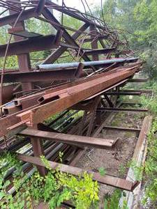 lot 4 image: Steel Rack with Lengths of Various Metals