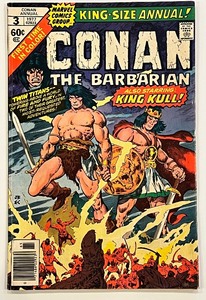 lot 63 image: KING SIZE ANNUAL CONAN and CONAN THE BARBARIAN #3 1977, #4 1978, #5 1979, #6 1981, #7 1982, #8 1983 MARVEL COMICS GROUPS