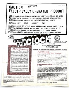 lot 108 image: Vintage ATOMIC BALL CLOCK with Instructions