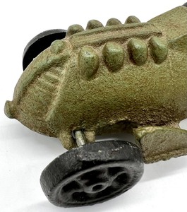 lot 121 image: Vintage Cast Iron Souvenir HUBLEY RACE CAR #210 Bank