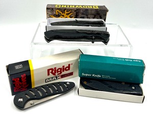 lot 177 image: 4 Tactical  Folding  Utility Knifes by BROWNING, RIGID MAX EDGE and SUPER KNIFE