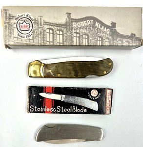 lot 181 image: Vintage Tactical  Folding  Utility Knifes by ROBERT KLASS and A Stainless Steel Blade by HORSE HEAD