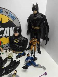 lot 166 image: Large BATMAN Action Figure Collection 12 Action Figure, Sign, Bank, Polly Pocket &amp More