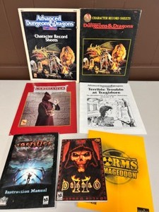 lot 245 image: Vintage DUNGEONS & DRAGONS Books Cardmaster Character Sheets, Diablo & Sacrifice