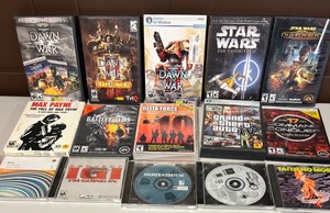 lot 244 image: Vintage PCGames Computer Discs STAR WARS, Dawn of War, Delta Force  More