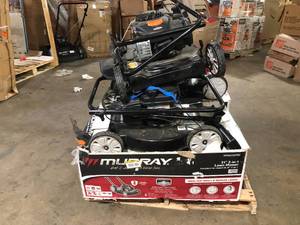 Pallet of Assorted Lawn Mowers Customer Returns See Pictures some missing Parts and need repair