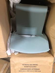 Lagoon Sensilla 37 in. Baby Blue IndoorOutdoor Stackable Counter Stool (Set of 2) Customer Returns See Pictures