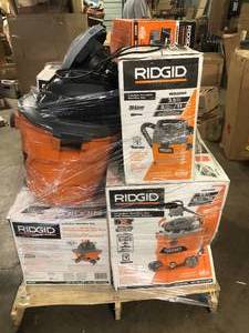 Pallet of Ridgid WetDry Shop Vacs Customer Returns See Pictures