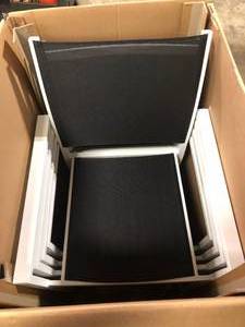 StyleWell Marivaux Black and White 4 Piece Steel Outdoor Patio Dining Black Sling Chairs Only Customer Returns See Pictures