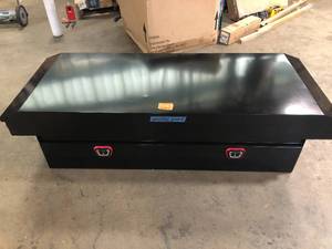 2 in. Gloss Black Steel Full Size Crossbed Truck Tool Box by Weather Guard Customer Returns See Pictures
