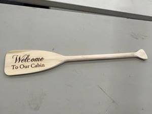 lot 280 image: New Welcome to Our Cabin Boat Oar Decor - 34 Long