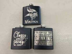 lot 287 image: 3 Novelty Flasks