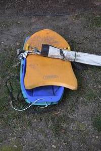 lot 50 image: kids sled and clubs