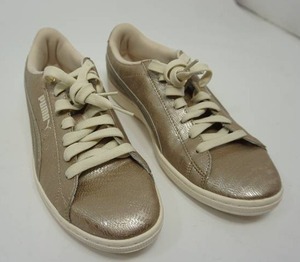 lot 37 image: PUMA Ladies NWB Vikky Softfoam Gold Metallic Lace up Sneakers Shoe Womens Size 9